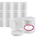 Pack of 12-8 Ounce All-Purpose White Jars with Lids & Labels - Refillable BPA-Free Plastic Pots - Large Empty Round Slime Jars - Cosmetic Containers for Body Butter, Bath Sugar & Salt Scrubs