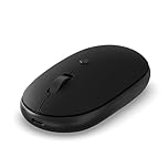 Satechi OntheGo Bluetooth Mouse with USB-C Rechargeable Battery, Connect up to 3 Devices, Compact and Portable Wireless Mouse for Laptop, Computer, Tablet – Black