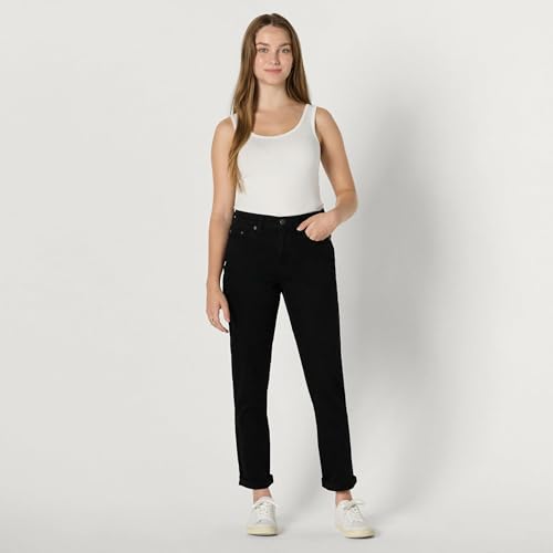 Amazon Essentials Women's Women's Low Stretch Mid-Rise Boyfriend Crop Jean, Black, 8 by Amazon Essentials - Used condition - Image 3