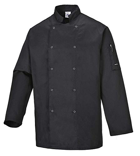 Portwest C833 Veste de Cuisine Suffolk pour Chef Noir, XL
