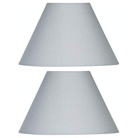 Soft Grey Cotton Coolie Lampshades with Gimble Cover