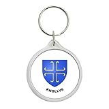 knolly fugitive Prodotto di alta qualità PORTACHIAVI TONDO. - ARMONIAL KNOLLYS SHIELD - DELLE FAMIGLIE D\'INGHILTERRA - INGHILTERRA