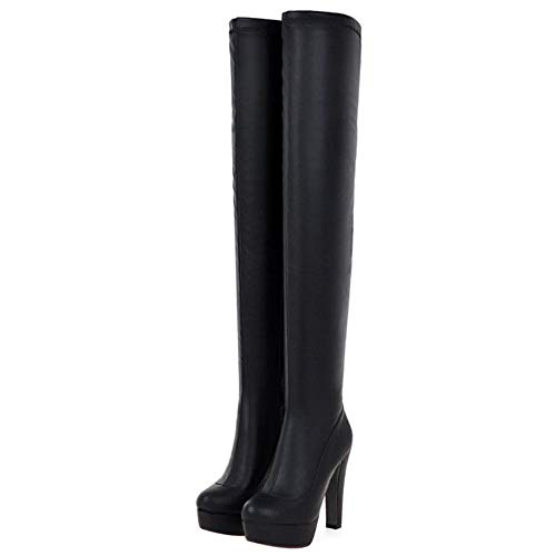 ELEEMEE Donna Moda Tacco Alto sopra il Ginocchio