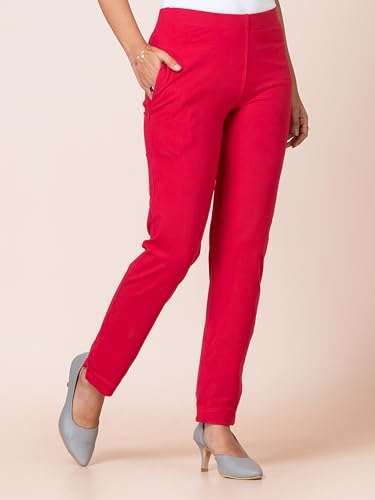 Image of Ruby Cotton Lyrcra Blend Copper Collection Straight Pants | Perfect Blend of Style and Comfort | Professional and Casual Wear #1