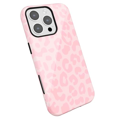 Coque iPhone 16 Pro Max antichoc à motif léopard rose élégant et luxueux