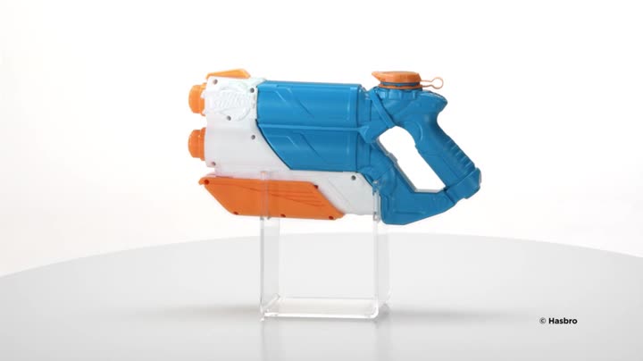 Nerf Super Soaker Twin Tide Wasserpistole – Doppelkanone, 1,4 Liter Tank, Blau/weiß