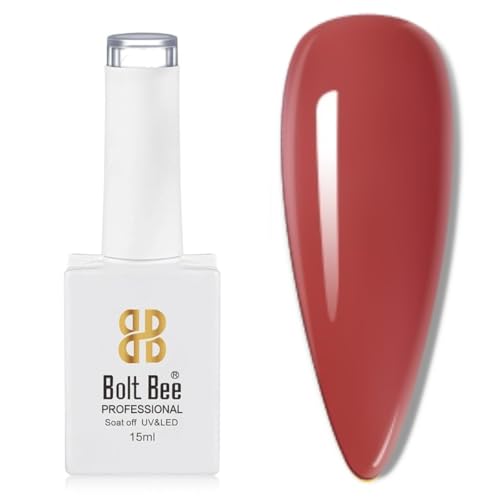 Image of Bolt Bee Light Red Color Gel Nail Polish Soak Off UV Gel DIY at Home Manicure Salon Nail Art (120, 15ml)