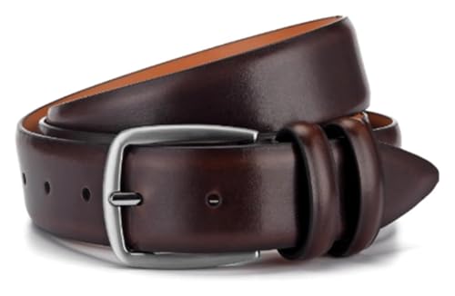 Mens Belts,Simple Belt Whole Cowhide Belts for Men Alloy Buckle Men's Belts Thickened for Dress Casual Golf(Coffee,110cm)