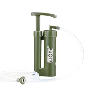 Portable Water Filter, Survival Pump Water Purification, with RO Membrane (0.0001 Micron)—Removing 99.999% of The Tested microorganisms—for Hiking, Camping, Emergency, and Outdoor Activities.