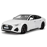 imtfzct 1/24 Supercar RS7 Modellauto, Sound- und Licht-Spielzeugauto mit Pullback-Funktion, Sammlermodell aus legiertem Stahl, Geschenk für Kinder(weiß)