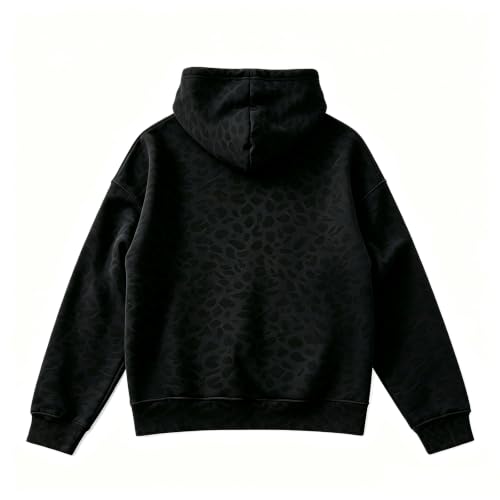 Cheetah Print Hoodie Women Cute Y2K Leopard Graphic Oversized Hoodies — view 4