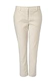 hallhuber mode Maschinenwäsche bei 30°C HALLHUBER Chino angenehmer Damen Freizeit-Hose mit Streifenmuster Mode-Hose Alltags-Hose Beige, Größe:36
