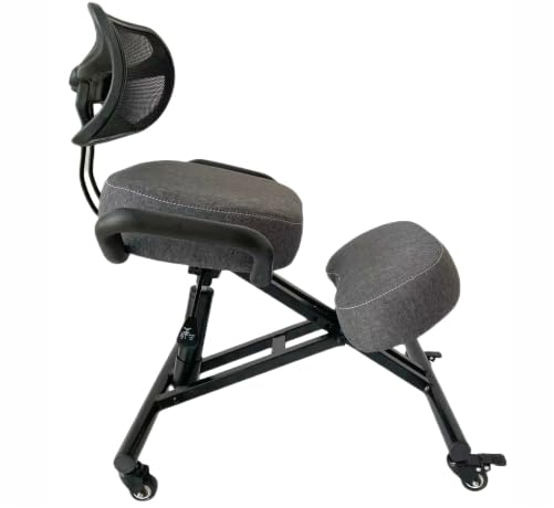 Kenoko O'KNEEL - Chaise à Genoux Ergonomique | Éco-Cuir avec Dossier | Siège Assis Réglable Posture Droite & Confortable | Noir - Maison Kenoko O'KNEEL - Chaise à Genoux Ergonomique | Éco-Cuir avec Dossier | Siège Assis Réglable Posture Droite & Confortable | Noir - Maison