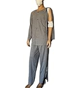 DEEYOTA Patient Gown with Zipper,Full Opening Care Hospital Gown,Cotton Post-Operative Nursing Go...