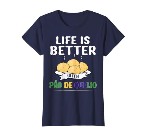 Pao de Queijo Flour Pan Lovers Brazilian Food Pao De Queijo T-Shirt, Women, Navy Blue, X-Small