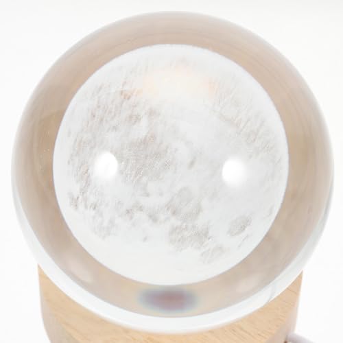 Lámpara de mesa 3D bola de cristal LED con base de madera USB miniatura 3
