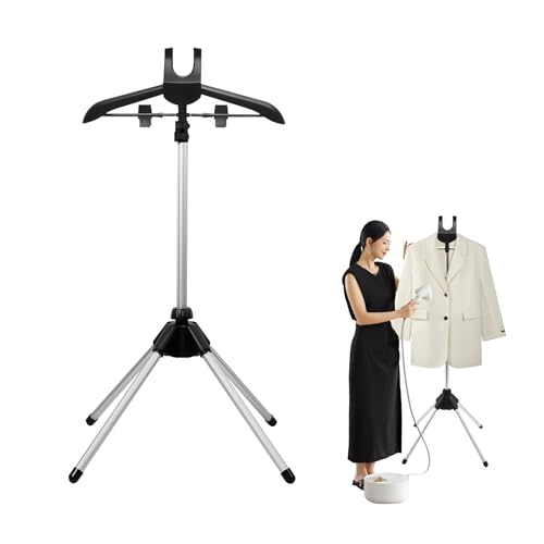 Adjustable Steamer Stand for Clothes, Portable Steamer Rack for Clothes, Steam Iron Stand (BLACK)