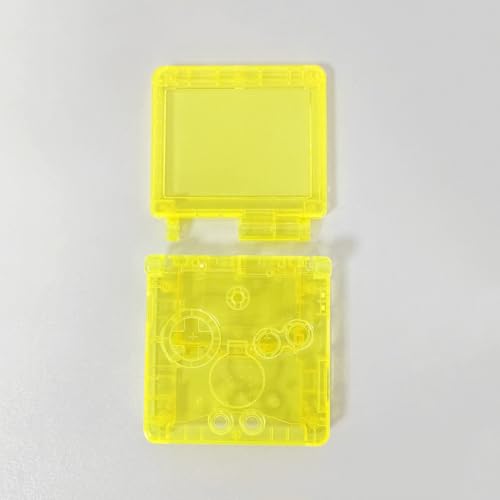 Image of Hzxkqmil Replacement Full Shell Case Kit for Gameboy Advance SP Console | Custom Transparent Housing DIY Clear Cover with Buttons Screws Repair Parts + Screwdrivers Tools for GBA SP (Clear Yellow)
