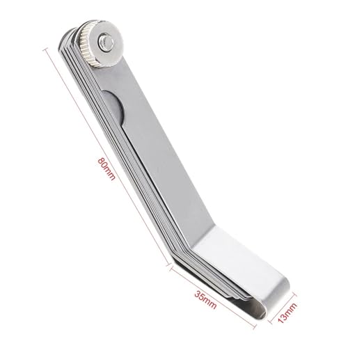 Calibrador de espesores acero curvado 0.05-1 mm 16 piezas miniatura 4