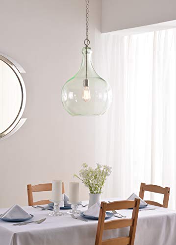 Kenroy Home 93186CLR Rhone 1 Light Pendant with Brushed Steel Finish, Casual Style, 22" Height, 15" Width, 15" Depth - Image 2