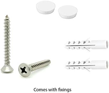 Direct Online Houseware Quality Heavy Duty Double Coat Hooks Wall Or Door Mountable White Wooden Board with Free Fixings (4 Hooks)