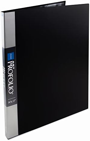 Itoya Original Art ProFolio 14x17 Black 48-Page Art Portfolio Binder with Plastic Sleeves - Portfolio Folder for Artwork with Clear Sheet Protectors - Presentation Book for Art Display and Storage