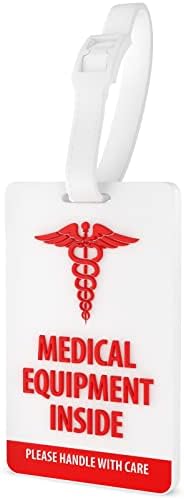 Shacke Medical Equipment Luggage Tag for Air Travel โ CPAP, BiPAP (White)