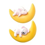 ROMISBABA 2個 水槽フロート キット ミニムーンモデル ミニチュア動物の置物 浮かぶ月の像 浮遊月の置物 クラゲ レイアウトの装飾 浮遊装飾品 水族館の装飾 タンク浮遊工芸品 浮き飾り 樹脂