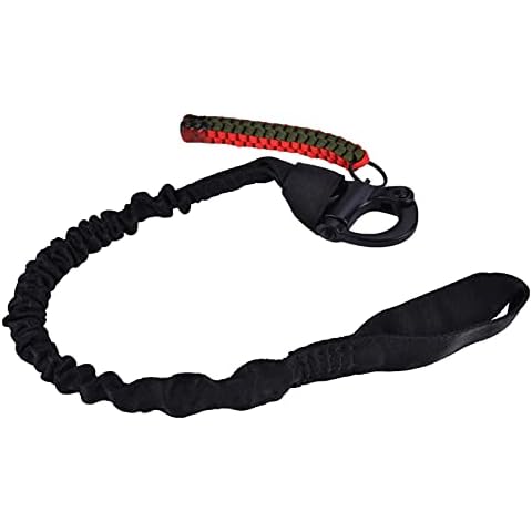 Safety Lanyard, Wear Resistant Bungee Lanyard for Outdoor Activities(Black (SL-21-BK)) Cover