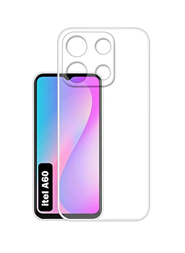 Image of COVERBLACK Rubber Silicone Back Cover for itel A60 - Transparent