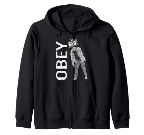 Obey TV Zombie Media Lavage de cerveau Télévision Contrôle Sweat à Capuche