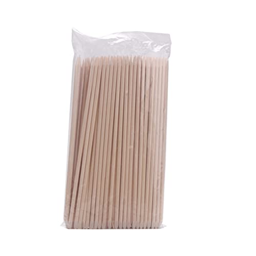 Didiseaon Wooden Manicure Pusher Cuticle Tool Nail Art Stick Orange Wood Nail Set of 200 for Home