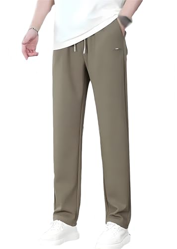 Aerostrides Pull on Waffle Stretch Casual Pants, Men's Ultra Soft Breathable Stretch Loose Fit Work Travel Pants