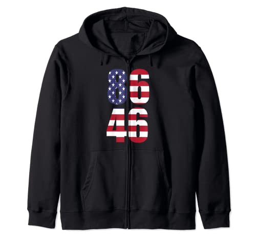 USA Flag 8646 Anti 86 46 Vote Election President 2024 Zip Hoodie