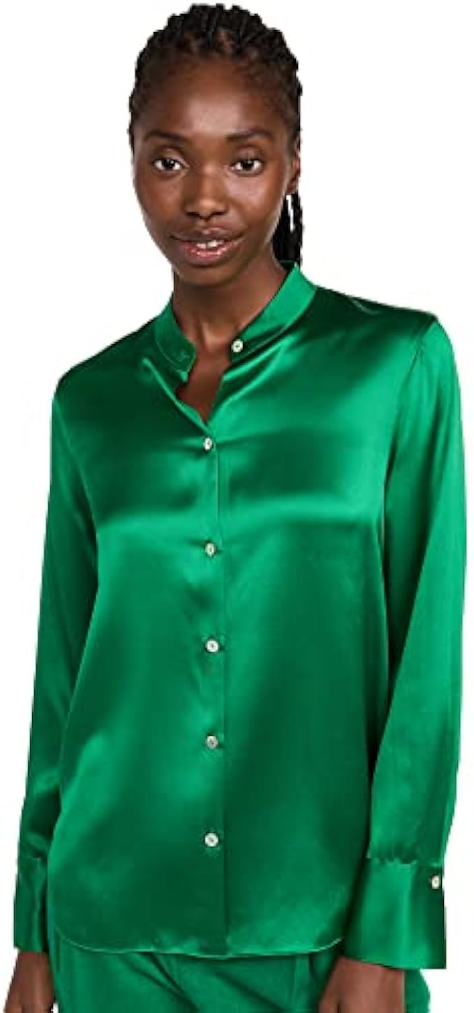 Vince Women's Slim Fitted Band Collar Blouse