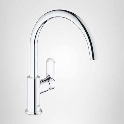 Miniatura 9 de Grohe, Bauloop, Grifo Mezclador De Cocina, Monomando Para Instalación En Un Solo Agujero, Cromo, Caño Alto Giratorio En Un Án Gulo De 360 Grados Ref 31368000