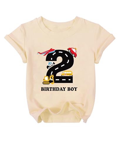 Birthday Boy Shirt Toddler Boys Construction Excavator Graphic Tee Birthday Boy Party Outfit 2-6 Years