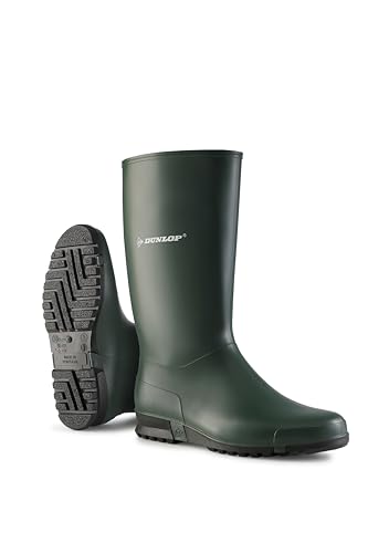DUNLOP Sport - Rain boots for Women & Girls - Waterproof rubber boots made from PVC - Fashionable Garden boots - Durable & Lightweight - Heritage Green/Black - Size 8