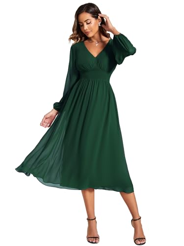 Ever-Pretty Abendkleid Damen Lang Elegant für Hochzeit Cocktailkleid Damen Festliche Kleider Dunkelgrün 50 Ever-Pretty Abendkleid Damen Lang Elegant für Hochzeit Cocktailkleid Damen Festliche Kleider Dunkelgrün 50