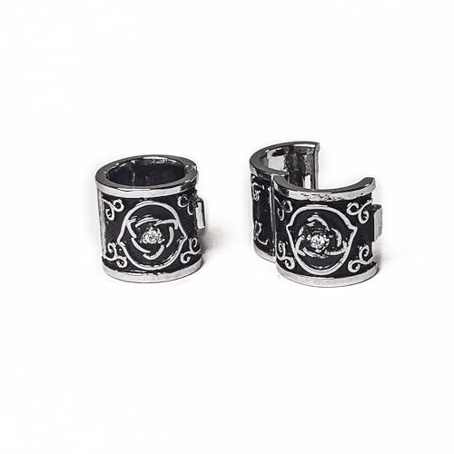 2pcs Viking Hair Beads Viking Beard Bead Jewelry Nordic Runes Tube Beads Opener Accessories for Braids Ornaments Clip for Men and Women (Style A)