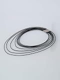 Fly Style Halskette geflochten Wax Rope Chain mit Verschluss aus Edelstahl - Herren Damen Surfer Kette - Schwarzer Choker - Kunstleder Optik, Längen:ca. 42.0 cm, Verschluß:3 mm