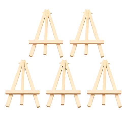 Lioobo 5 peças mini cavalete de madeira suporte para exibição de foto para pintura, desenho, artesan