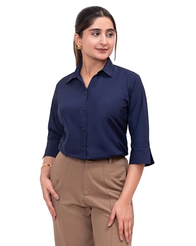 Image of ESTA Women 3 /4 Sleeve Stylish Western Official Formal Shirts Regular fit Shirts for Women