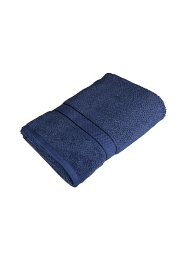 Image of SENSES By Riba Cotton Towels for Bath 550 GSM - Navy, 1 Pc | Super Soft, Large Size, Absorbent, Lightweight, Antimicrobial, Low Linting