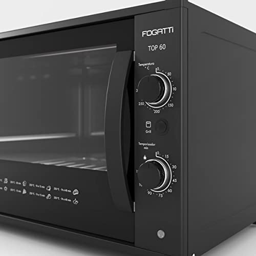 Forno Elétrico, para Bancada, Fogatti Top60 60 Litros Black 220V