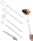 Ensemble polyvalent pour chocolats maison : Cet ensemble de 5 piques à fondue comprend différentes formes de piques ainsi qu'une écumoire fondue, idéal pour préparer des chocolats maison, des truffes, du chocolat et des desserts raffinés.