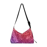 Bolso bandolera para mujer, a la moda, para mujer, bolsas cruzadas a la moda, paquetes de cintura de color rojo y morado con purpurina, Varios colores, 1 size
