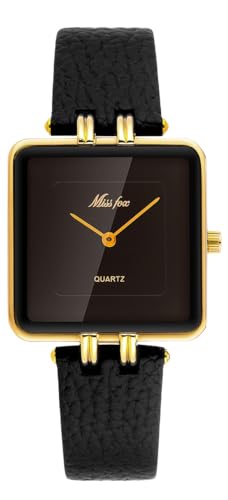 Montre minimaliste femme dorée carrée en cuir le cadeau idéal pour elle