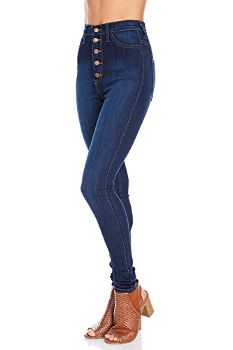 Vibrant Women’s Skinny Denim Jeans – High Waisted 5 Button Up Super Stretch Classic Casual Slim Fit Pants Vp1114 Dstone 13 #TOP1