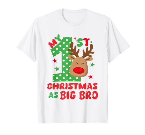 Mi primera Navidad como Big Bro Matching Family 1st Christmas Camiseta